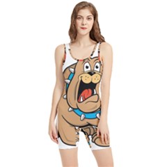 Bulldog-cartoon-illustration-11650862 Women s Wrestling Singlet by jellybeansanddinosaurs