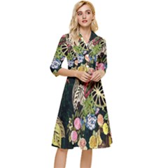 Tropical Pattern Classy Knee Length Dress by CoshaArt