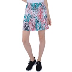 Colorful Spotted Reptilian Coral Tennis Skirt by MickiRedd