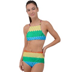 Mandalas-1084082 Textured-rainbow High Waist Tankini Set by jellybeansanddinosaurs