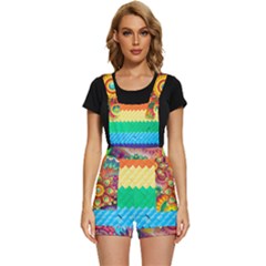 Mandalas-1084082 Textured-rainbow Short Overalls by jellybeansanddinosaurs