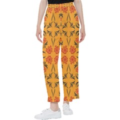 Floral Folk Damask Pattern  Women s Pants  by Eskimos