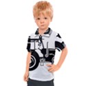 Black-farm-tractor-cut Kids  Polo Tee View1