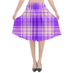 Pink Tartan 6 Flared Midi Skirt by tartantotartanspink