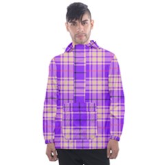 Pink Tartan 6 Men s Front Pocket Pullover Windbreaker by tartantotartanspink