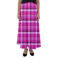 Pink Tartan-9 Flared Maxi Skirt by tartantotartanspink