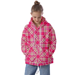 Pink Tartan-10 Kids  Oversized Hoodie by tartantotartanspink