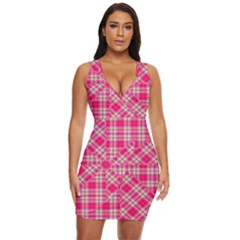 Pink Tartan-10 Draped Bodycon Dress by tartantotartanspink