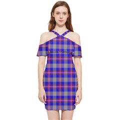 Tartan 2 Shoulder Frill Bodycon Summer Dress by tartantotartanspink