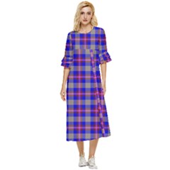 Tartan 2 Double Cuff Midi Dress by tartantotartanspink