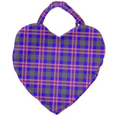 Tartan Purple Giant Heart Shaped Tote by tartantotartanspink2