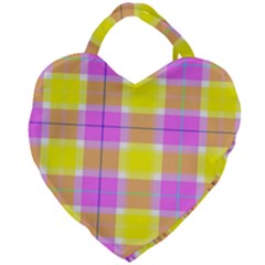 Pink Tartan-8 Giant Heart Shaped Tote by tartantotartanspink2