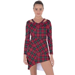 Boyd Modern Tartan Asymmetric Cut-out Shift Dress by tartantotartansred