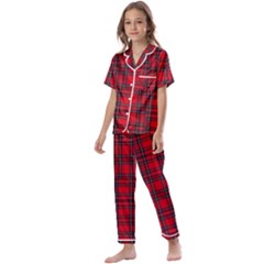 Royal Stewart Tartan Kids  Satin Short Sleeve Pajamas Set by tartantotartansreddesign