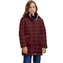 Tartan Red Kid s Hooded Longline Puffer Jacket View1