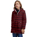 Tartan Red Kid s Hooded Longline Puffer Jacket View3