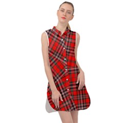 Macfarlane Modern Heavy Tartan Sleeveless Shirt Dress by tartantotartansallreddesigns