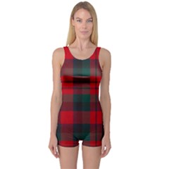 Macduff Modern Tartan One Piece Boyleg Swimsuit by tartantotartansallreddesigns