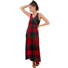 Macduff Modern Tartan V-neck Chiffon Maxi Dress by tartantotartansallreddesigns