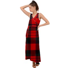 Macduff Modern Tartan 2 V-neck Chiffon Maxi Dress by tartantotartansallreddesigns