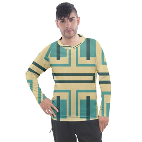 Abstract Pattern Geometric Backgrounds   Men s Pique Long Sleeve Tee by Eskimos