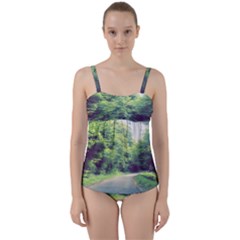 Photo Vue Sur Forêt  Twist Front Tankini Set by kcreatif