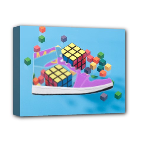 Floating-cubes-on-blue Backgrounderaser 20220422 203144521 Backgrounderaser 20220422 203216276 Deluxe Canvas 14  X 11  (stretched) by marthatravis1968