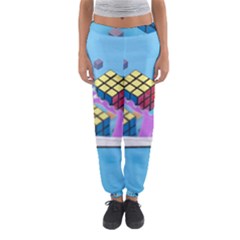 Floating-cubes-on-blue Backgrounderaser 20220422 203144521 Backgrounderaser 20220422 203216276 Women s Jogger Sweatpants by marthatravis1968