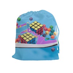 Floating-cubes-on-blue Backgrounderaser 20220422 203144521 Backgrounderaser 20220422 203216276 Drawstring Pouch (xl) by marthatravis1968