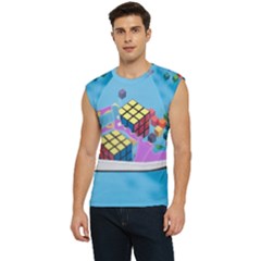 Floating-cubes-on-blue Backgrounderaser 20220422 203144521 Backgrounderaser 20220422 203216276 Men s Raglan Cap Sleeve Tee by marthatravis1968