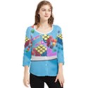 Floating-cubes-on-blue Backgrounderaser 20220422 203144521 Backgrounderaser 20220422 203216276 Chiffon Quarter Sleeve Blouse View1