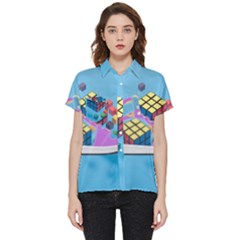 Floating-cubes-on-blue Backgrounderaser 20220422 203144521 Backgrounderaser 20220422 203216276 Short Sleeve Pocket Shirt by marthatravis1968