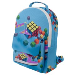 Floating-cubes-on-blue Backgrounderaser 20220422 203144521 Backgrounderaser 20220422 203216276 Flap Pocket Backpack (small) by marthatravis1968