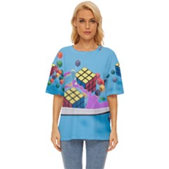 Floating-cubes-on-blue Backgrounderaser 20220422 203144521 Backgrounderaser 20220422 203216276 Oversized Basic Tee by marthatravis1968