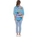 Floating-cubes-on-blue Backgrounderaser 20220422 203144521 Backgrounderaser 20220422 203216276 Women s Quarter Sleeve Pocket Shirt View4