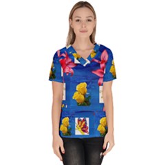 Backgrounderaser 20220425 173842383 Women s V-neck Scrub Top by marthatravis1968