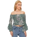 Seaweed Mandala Off Shoulder Flutter Bell Sleeve Top View3