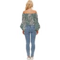 Seaweed Mandala Off Shoulder Flutter Bell Sleeve Top View4