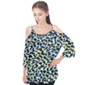 Digital Animal  Print Flutter Sleeve Tee  View1