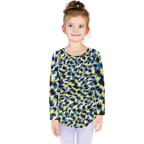 Digital Animal  Print Kids  Long Sleeve Tee by Sparkle