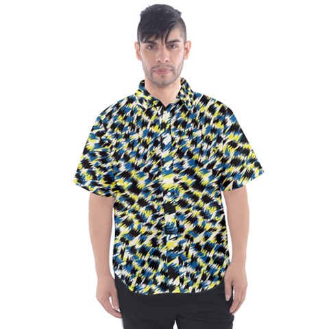 Digital Animal  Print Men s Short Sleeve Shirt by Sparkle