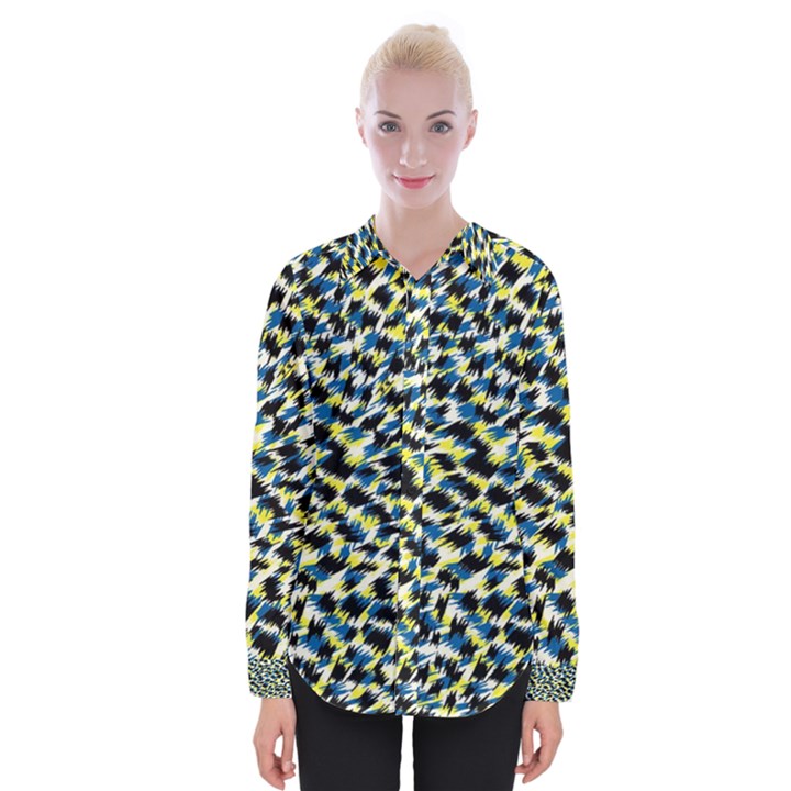 Digital Animal  Print Womens Long Sleeve Shirt