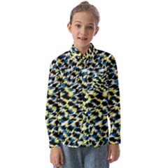 Digital Animal  Print Kids  Long Sleeve Shirt by Sparkle