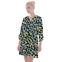 Digital Animal  Print Open Neck Shift Dress by Sparkle