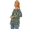 Digital Animal  Print Off Shoulder Chiffon Pocket Shirt View2