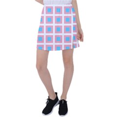 Trans Flag Squared Plaid Tennis Skirt by WetdryvacsLair