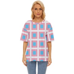 Trans Flag Squared Plaid Oversized Basic Tee by WetdryvacsLair