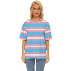 Trans Flag Stripes Oversized Basic Tee by WetdryvacsLair