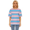 Trans Flag Stripes Oversized Basic Tee View1