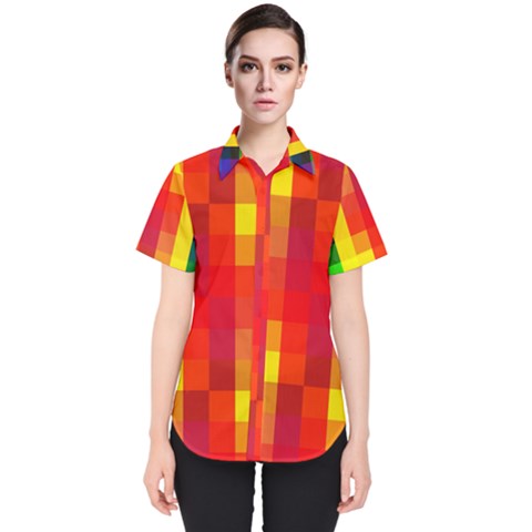 Pride Plaid Women s Short Sleeve Shirt by WetdryvacsLair